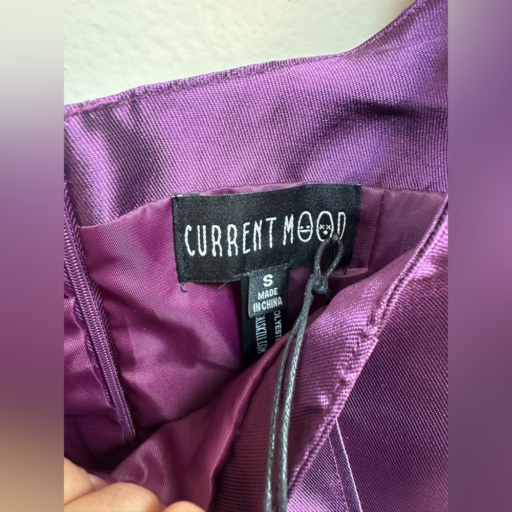 NWT Current Mood Rich Purple Satin Dress - Picture 2 of 5